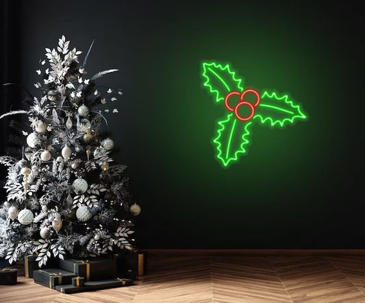 Christmas Holly Neon Sign