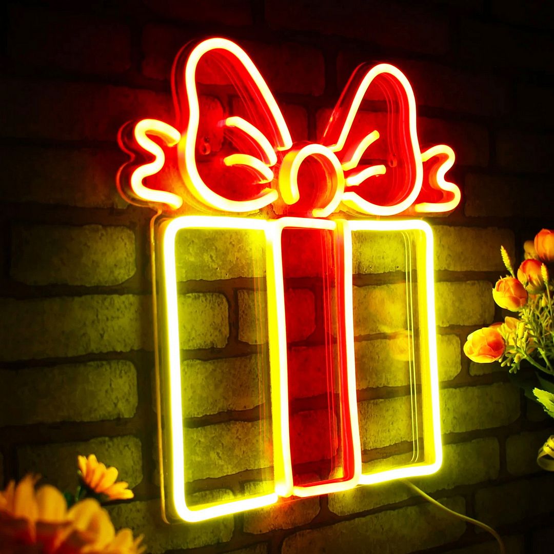 Present Led Sign Custom Made Neon Signs, Christmas Present Neon Sign, LED Business Sign ...