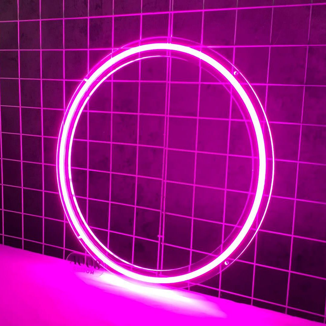 Single Color Circle Round Neon Sign