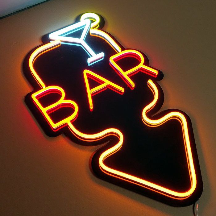 Cocktail Bar Arrow Neon Sign