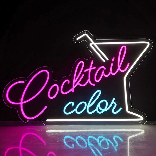 Cocktail Color LED Neon Sign for Bar light up sign