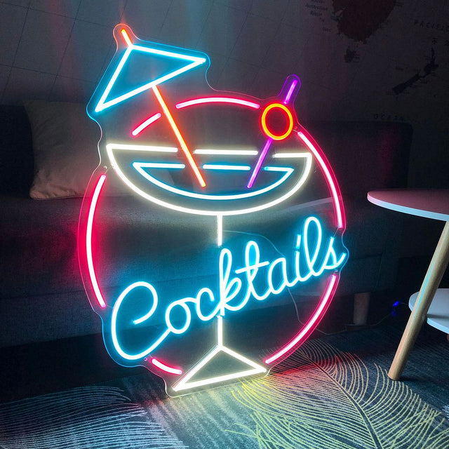 Cocktails Bar LED Neon Sign for Wedding light up sign
