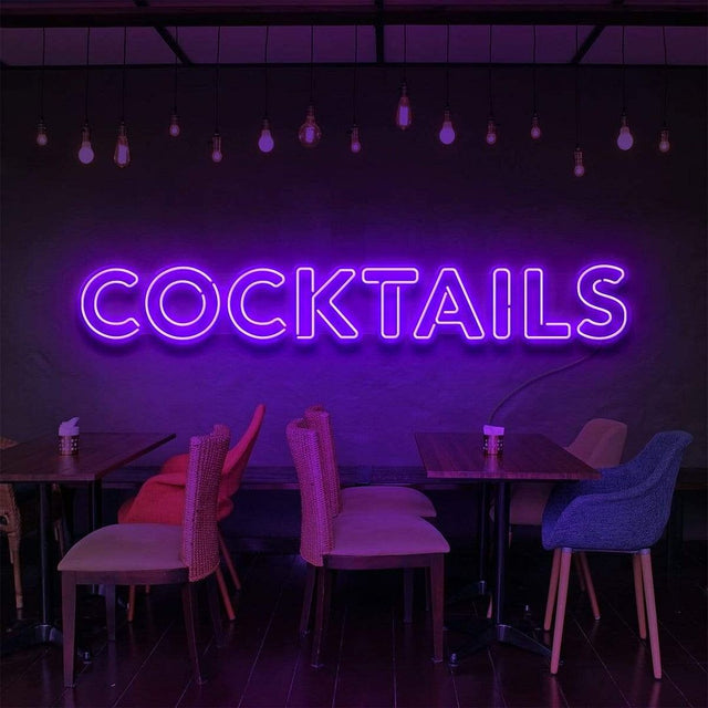 Cocktails LED Neon Sign for Bar light up sign