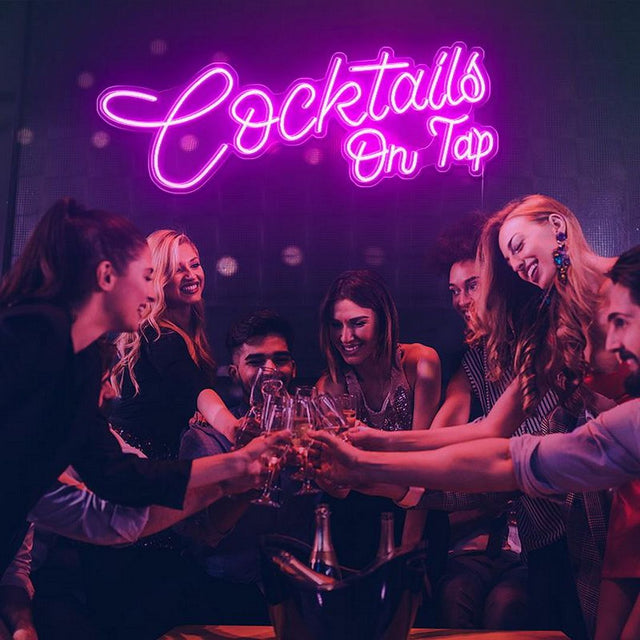 Cocktails on Tap LED Neon Sign for Bar light up sign