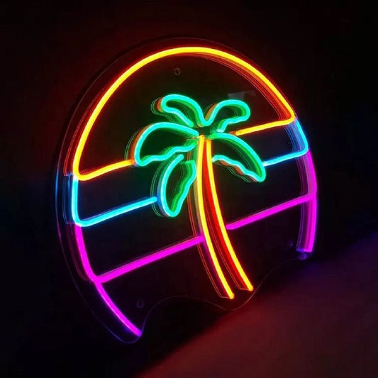 Palm Tree Rainbow Neon Sign