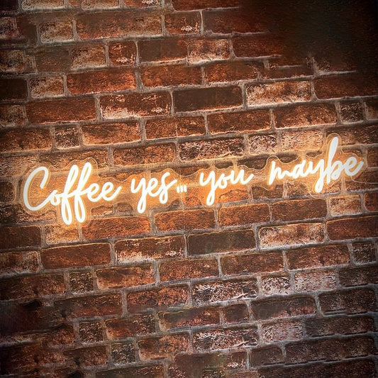 Coffee Yes You Maybe Neon Signs, Neon Lights, LED Neon Signs for Room, Bars Light Up Signs, Cool Neon Light Signs, Neon Wall Lights