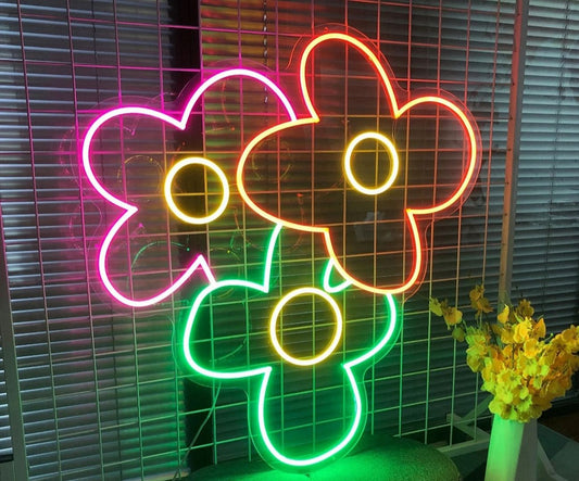 Colorful Flowers Neon Sign