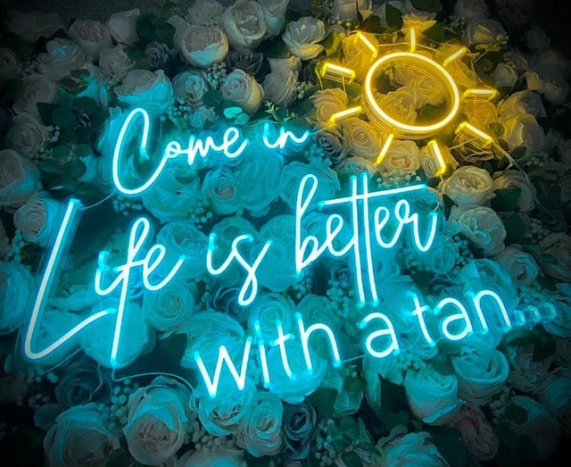 Come in Life is Better with a Tan LED Neon Sign light up sign
