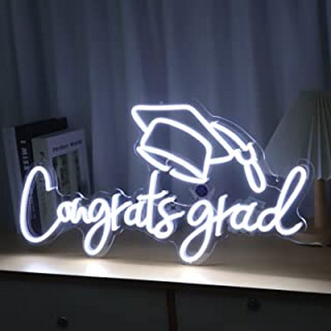 Congrats Grad Led Custom Made Neon Signs, Congrats Grad Neon Sign, LED Business Sign – AOOS