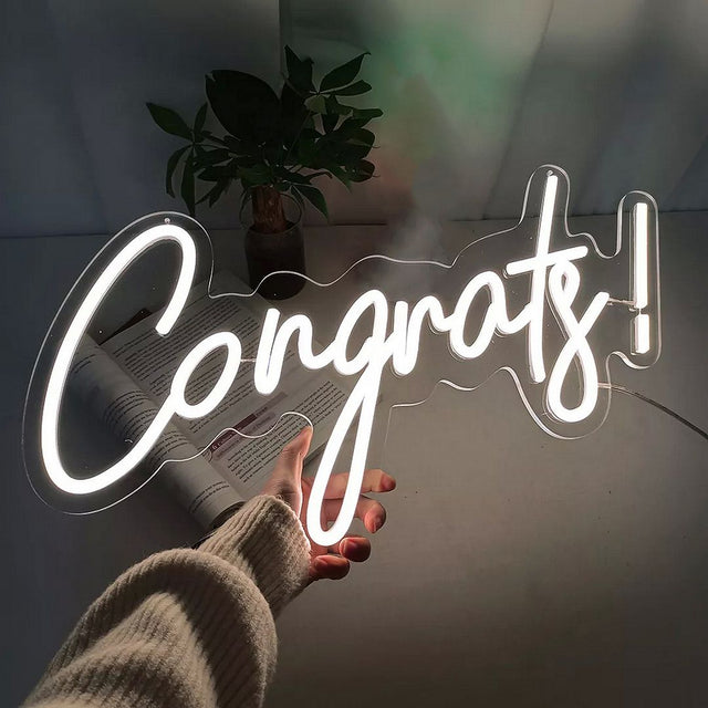 Congrats LED Neon Sign for Wedding light up sign