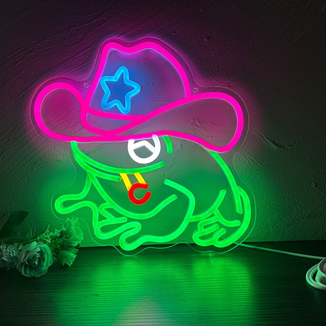 Cowboy Frog Neon Sign