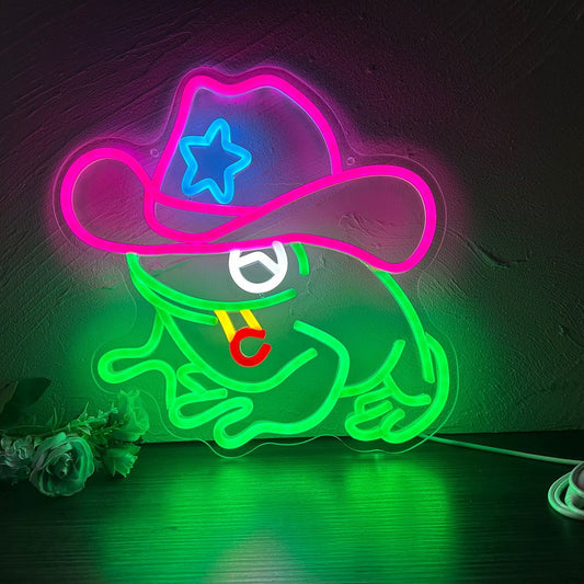 Cowboy Frog Neon Sign