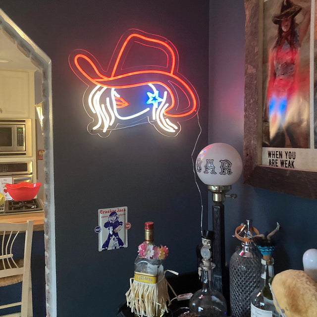 Cowgirl LED Neon Sign for Salon light up sign