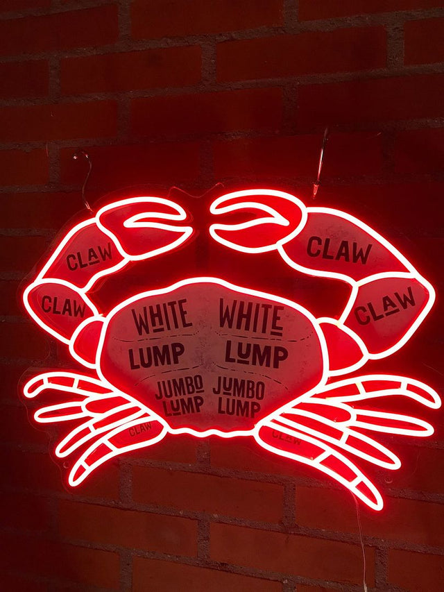 Crab Butcher LED Neon Sign for Storefront light up sign