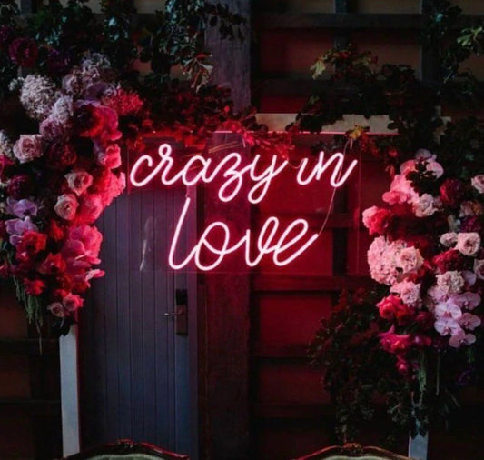 Crazy in Love Neon Signs, Neon Lights, LED Neon Signs for Room, Bars Light Up Signs, Cool Neon Light Signs, Neon Wall Lights