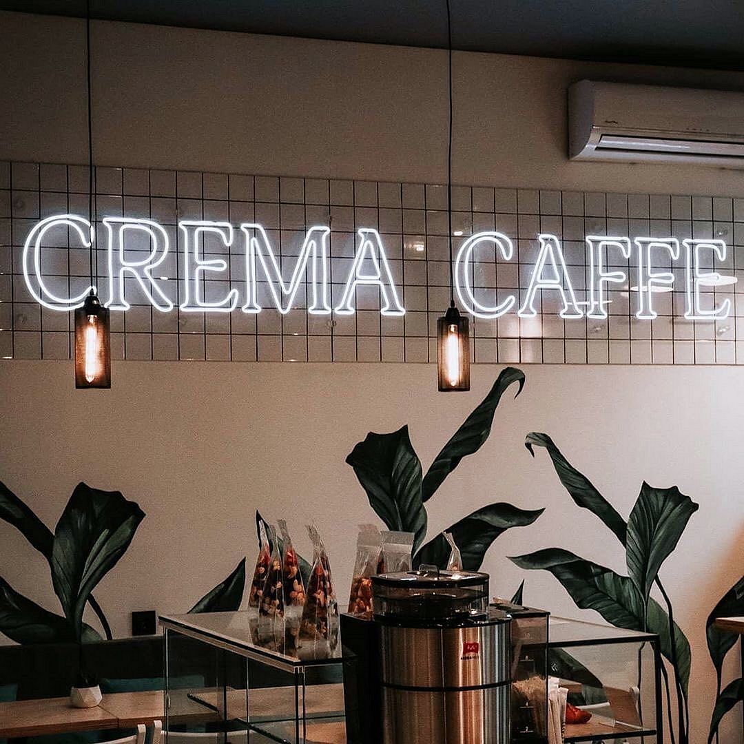 Crema Caffe Italian Neon Sign