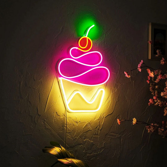 Cupcake LED Neon Sign for Bar light up sign