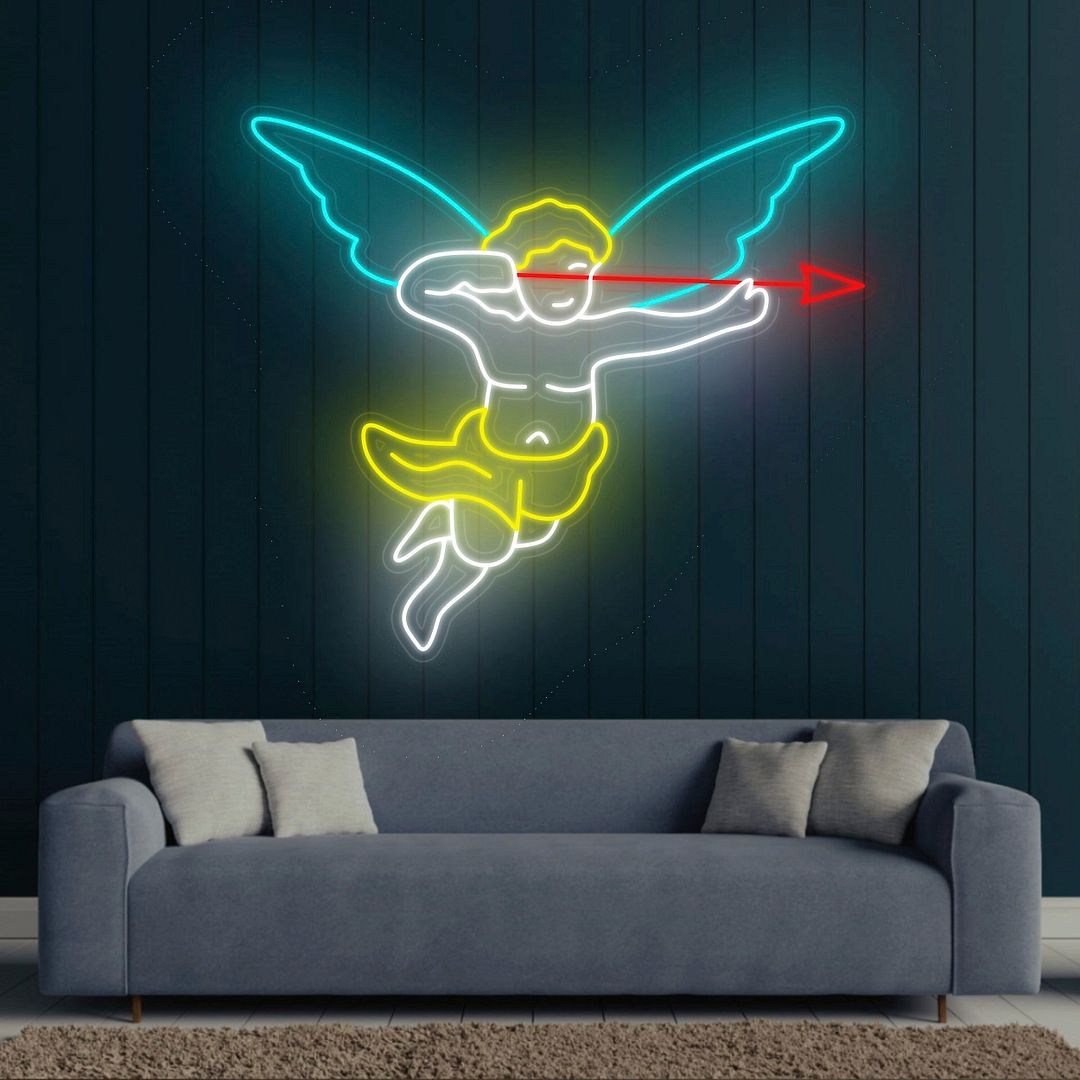 Cupid's Bow and Arrow Neon Sign