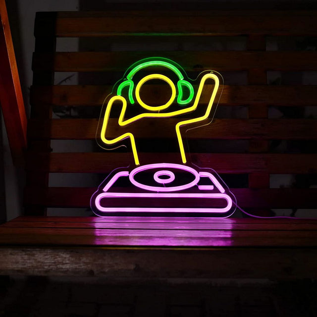 DJ Player LED Neon Sign for Storefront light up sign