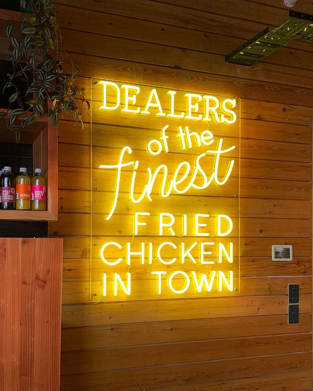 Dealers Of The Finest Fried Chicken In Town LED Neon Sign for Bar light up sign