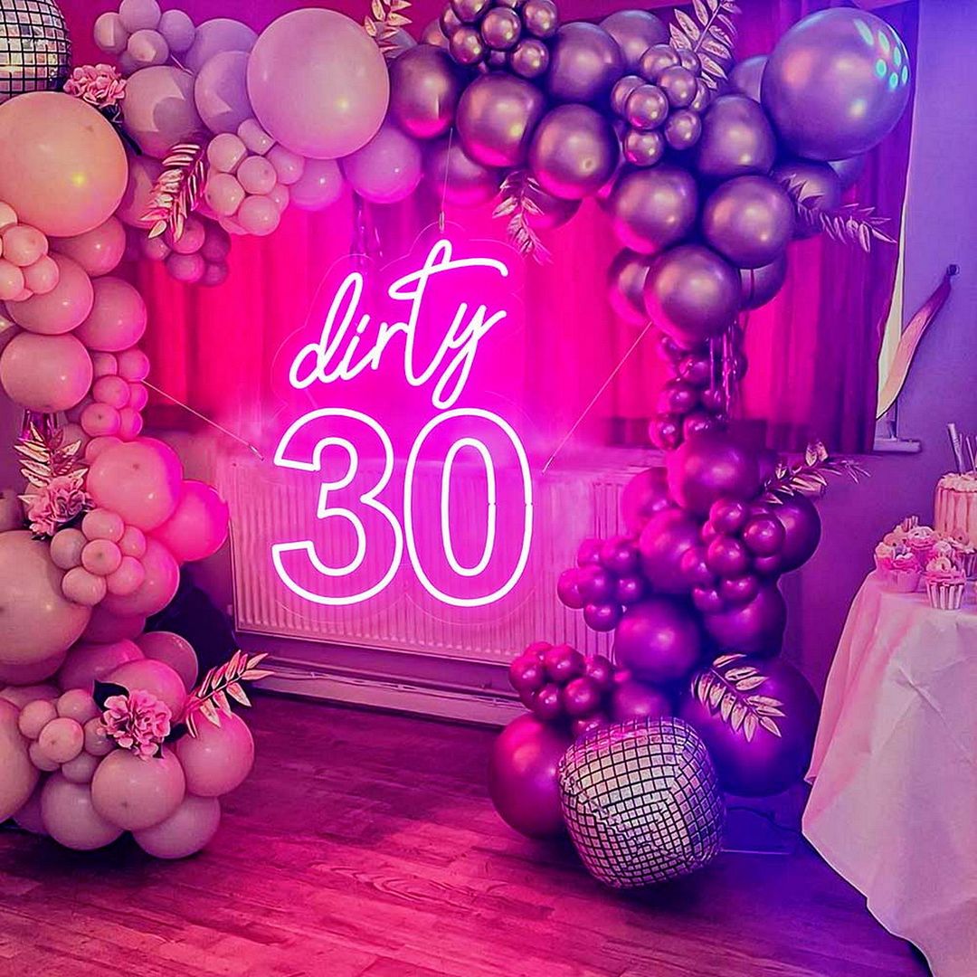 Dirty 30 Happy Birthday Neon Sign