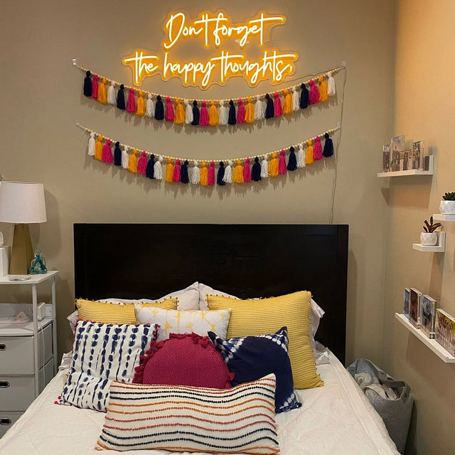 Don't Forget The Happy Thoughts LED Neon Sign light up sign