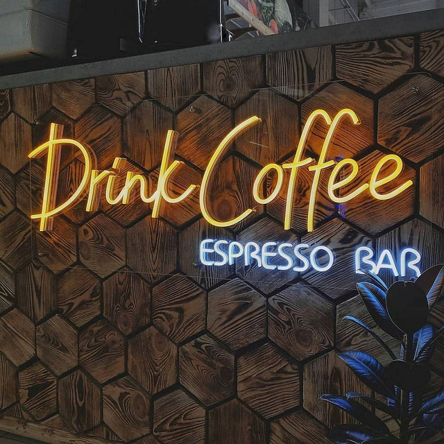 Drink Coffee Espresso Bar LED Neon Sign for Bar light up sign