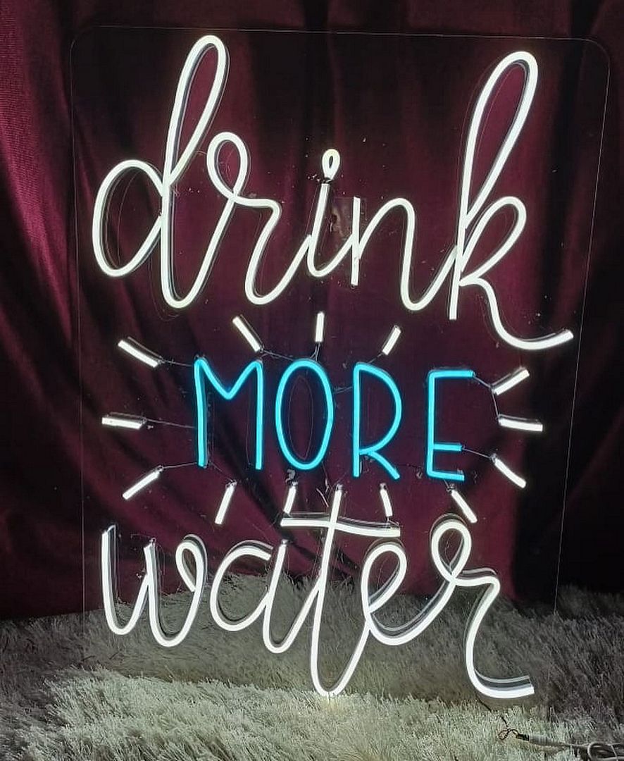 Drink More Water Neon Sign