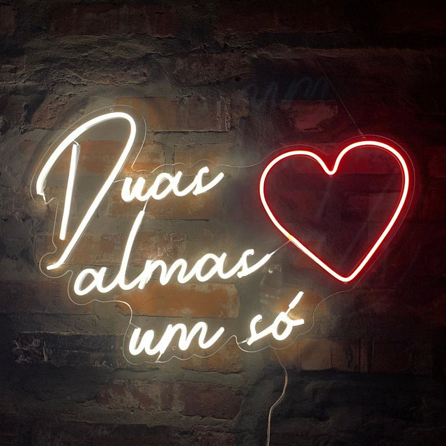 Duas Almas Um So Portuguese Two Souls One LED Neon Sign for Wedding light up sign