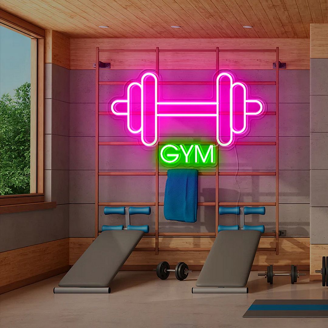 Dumbbell GYM Neon Sign