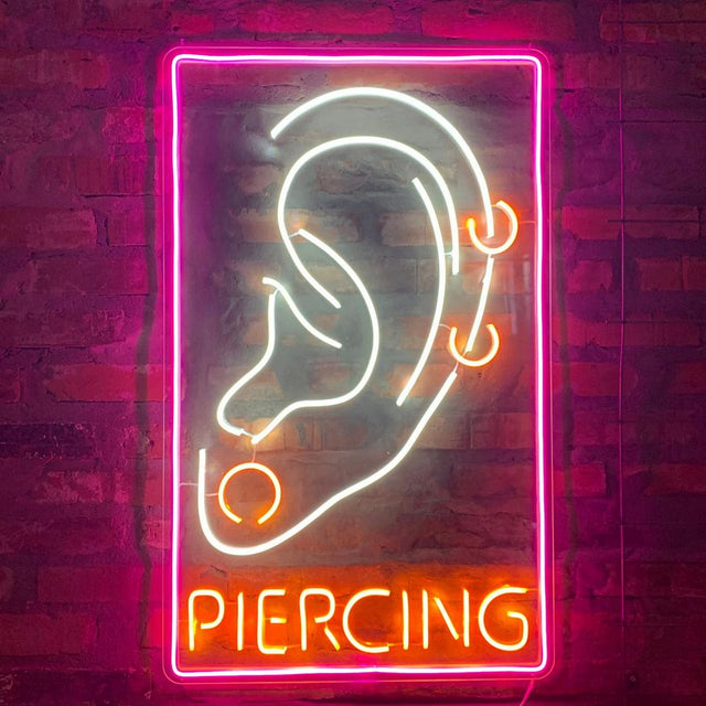 Ear Piercing LED Neon Sign for Salon light up sign