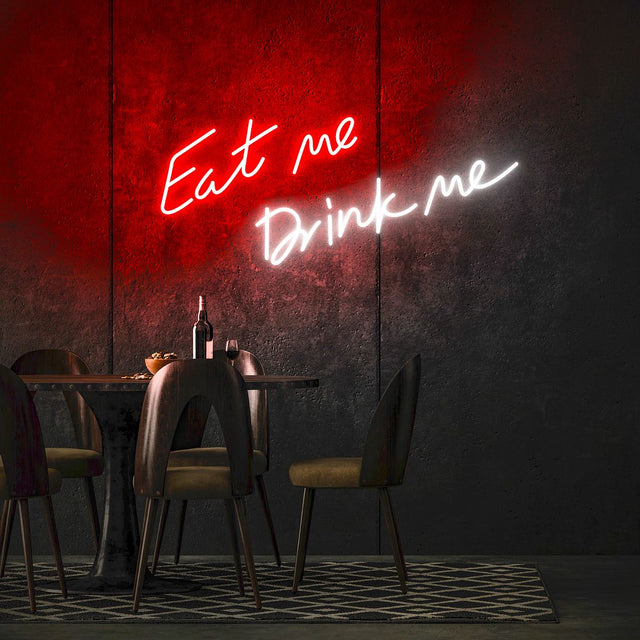 Eat Me Drink Me LED Neon Sign for Bar light up sign