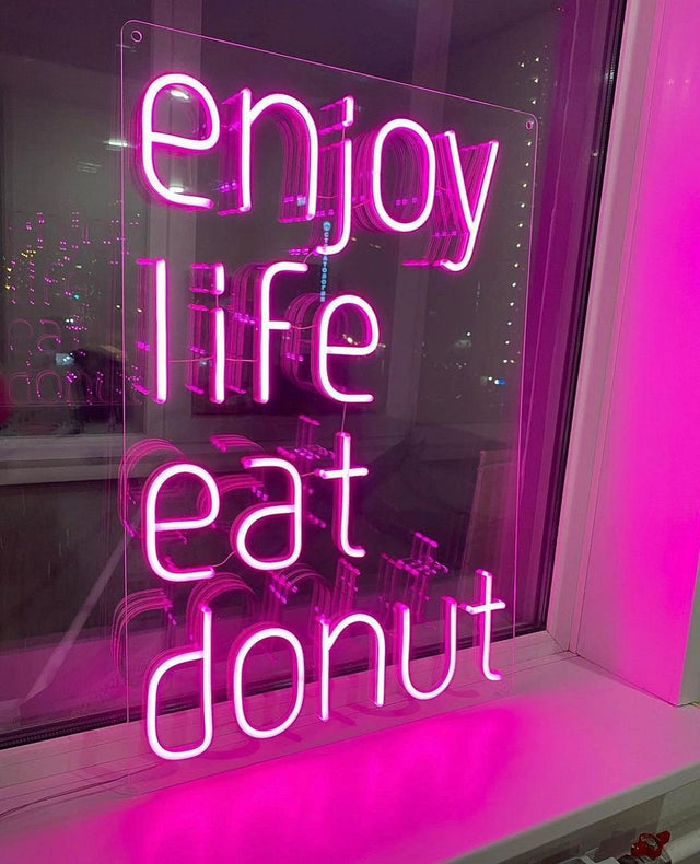Enjoy Life Eat Donut LED Neon Sign light up sign
