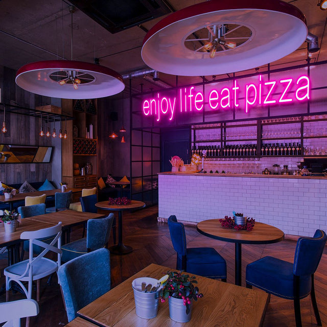 Enjoy Life Eat Pizza LED Neon Sign for Storefront light up sign