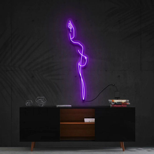 Exposed Woman Body Line Art Neon Sign
