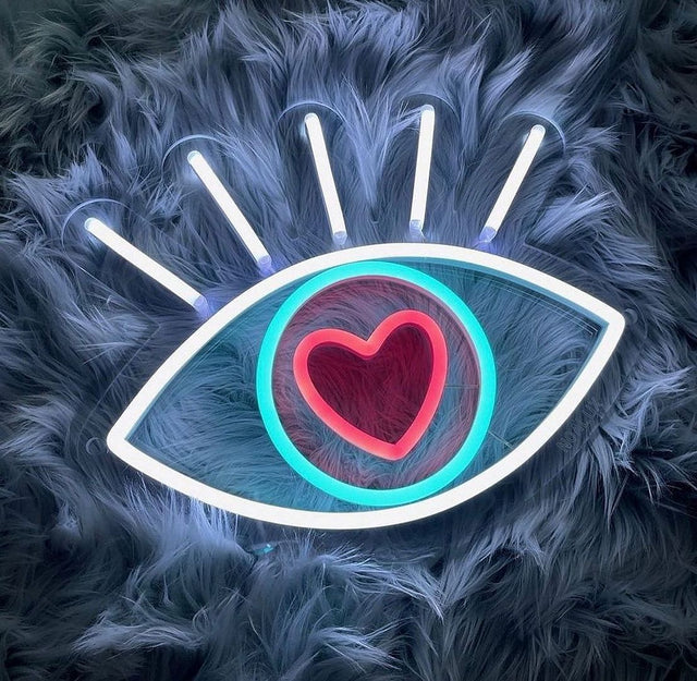Eye Of Love LED Neon Sign for Salon light up sign