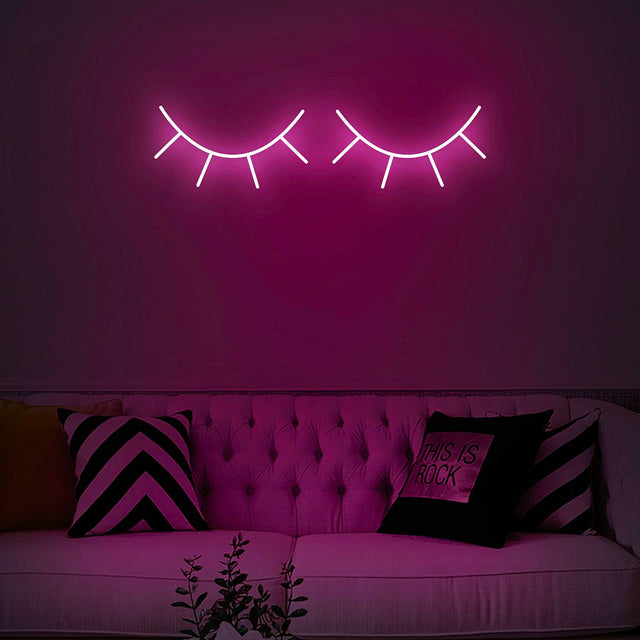 Eyelash LED Neon Sign for Storefront light up sign