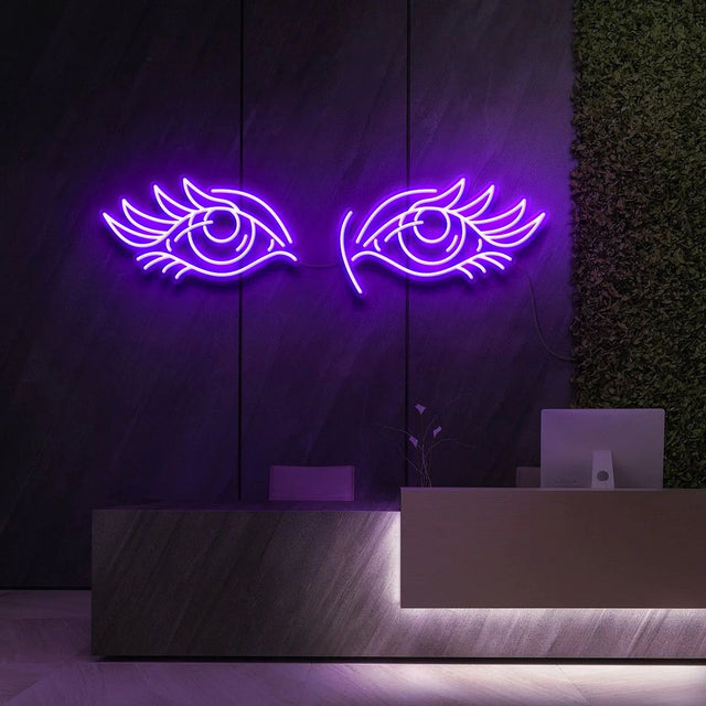 Eyes and Lashes LED Neon Sign for Salon light up sign