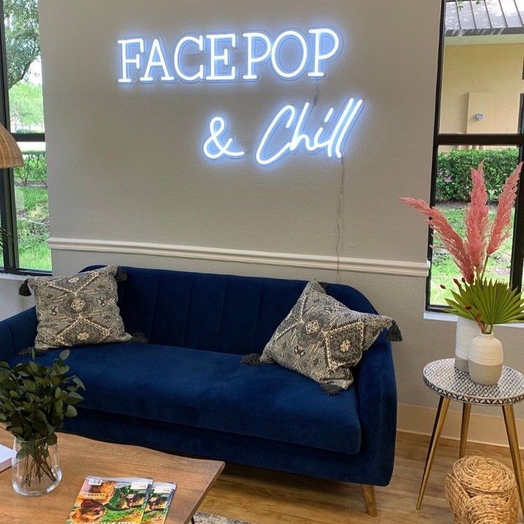 Facepop and Chill Neon Sign