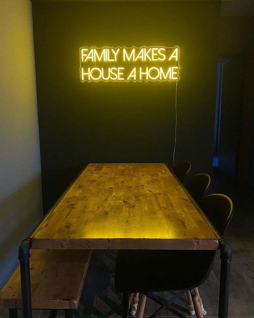 Family Makes a House a Home Neon Sign