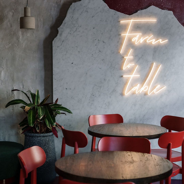 Farm to Table LED Neon Sign for Bar light up sign