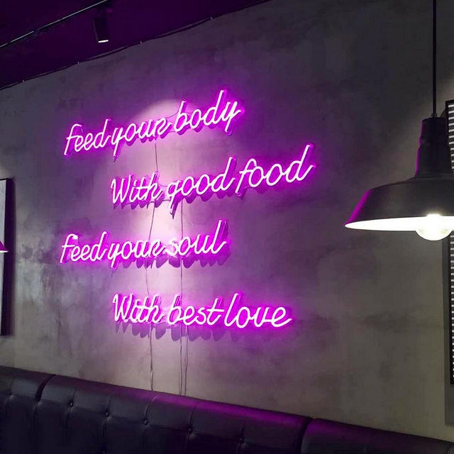 Feed Your Body Feed Your Soul LED Neon Sign light up sign