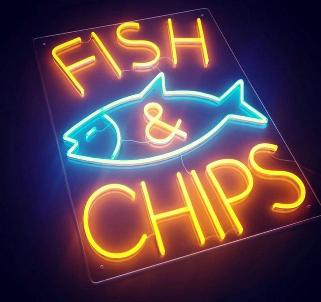Fish and Chips LED Neon Sign for Bar light up sign