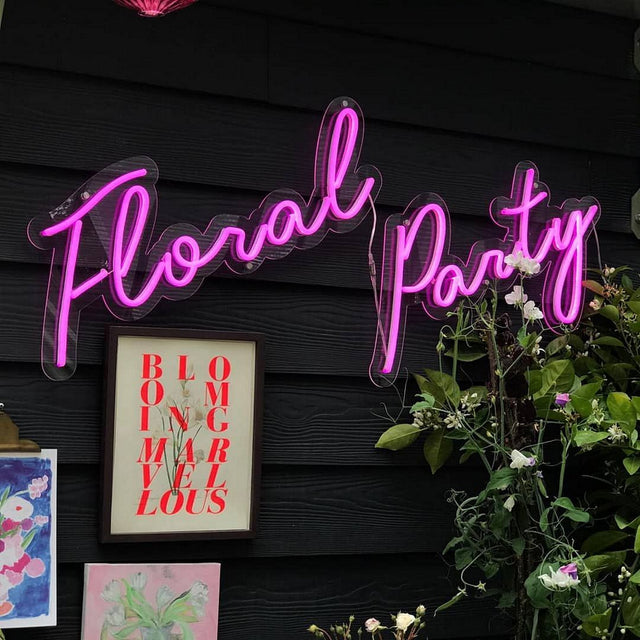 Floral Party LED Neon Sign for Storefront light up sign