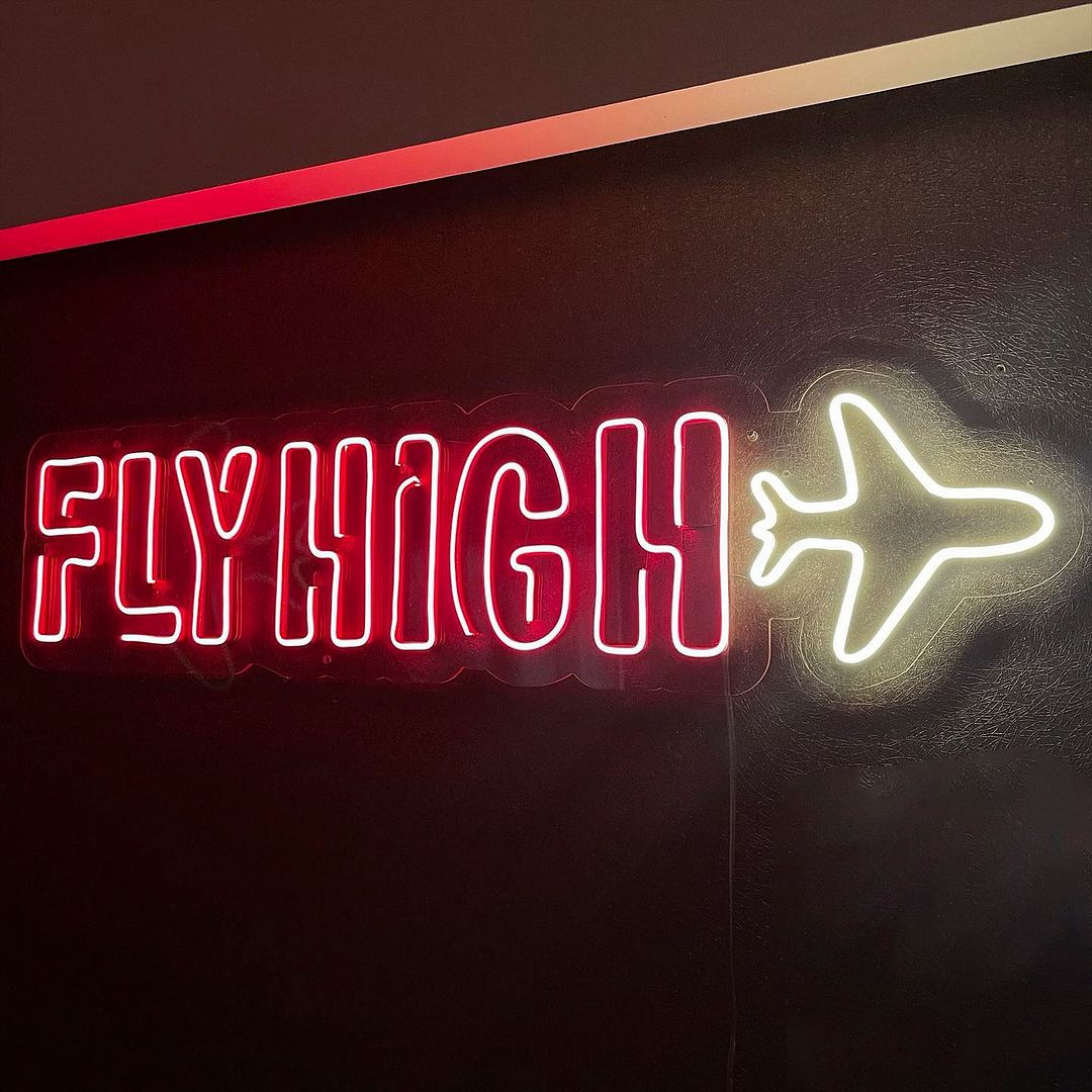 Neon Fly Ride Sign Fly High LED Neon Sign for Man Cave, Dimmable Wall Decor – AOOS