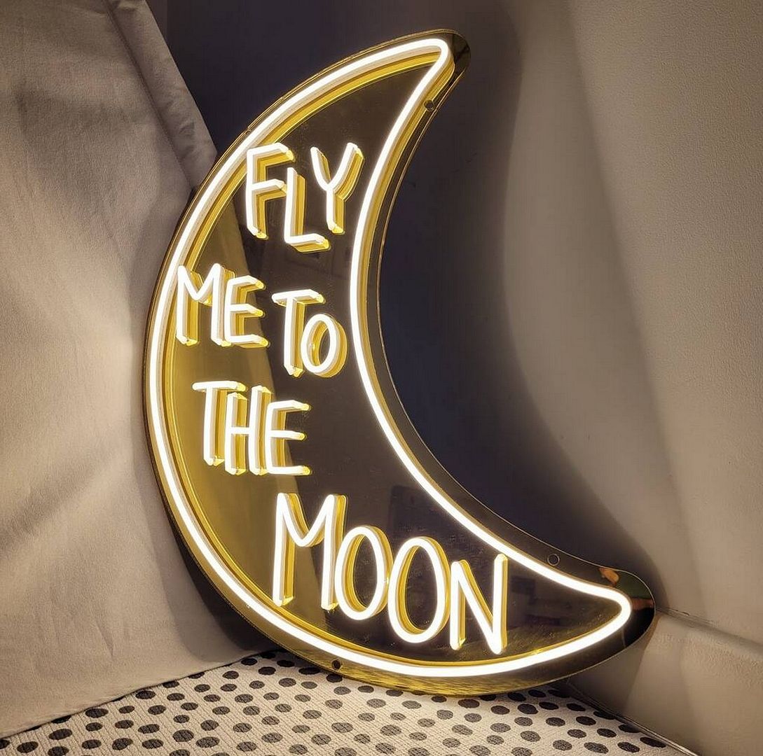 Fly Me to The Moon Neon Sign