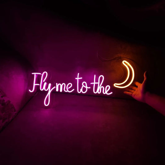 Fly to The Moon Neon Sign