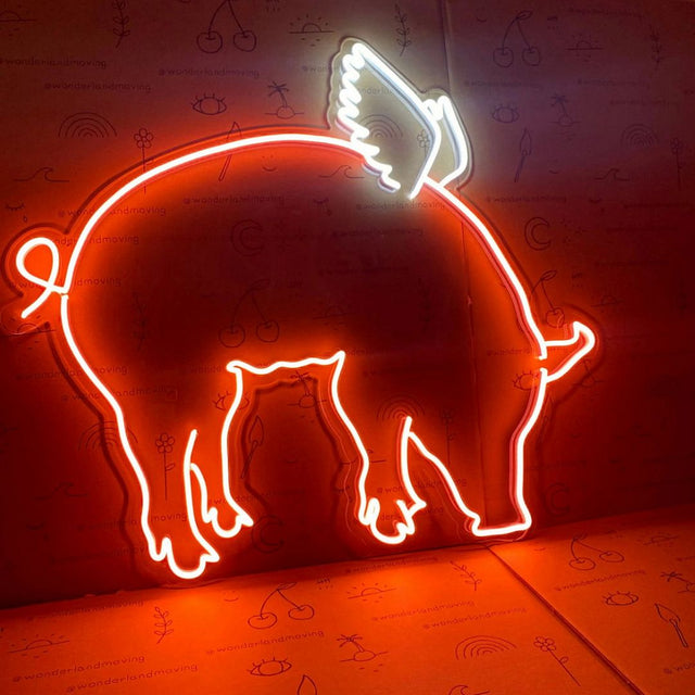 Flying Pig LED Neon Sign for Salon light up sign