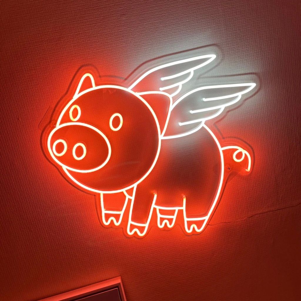 Flying Pig Neon Sign