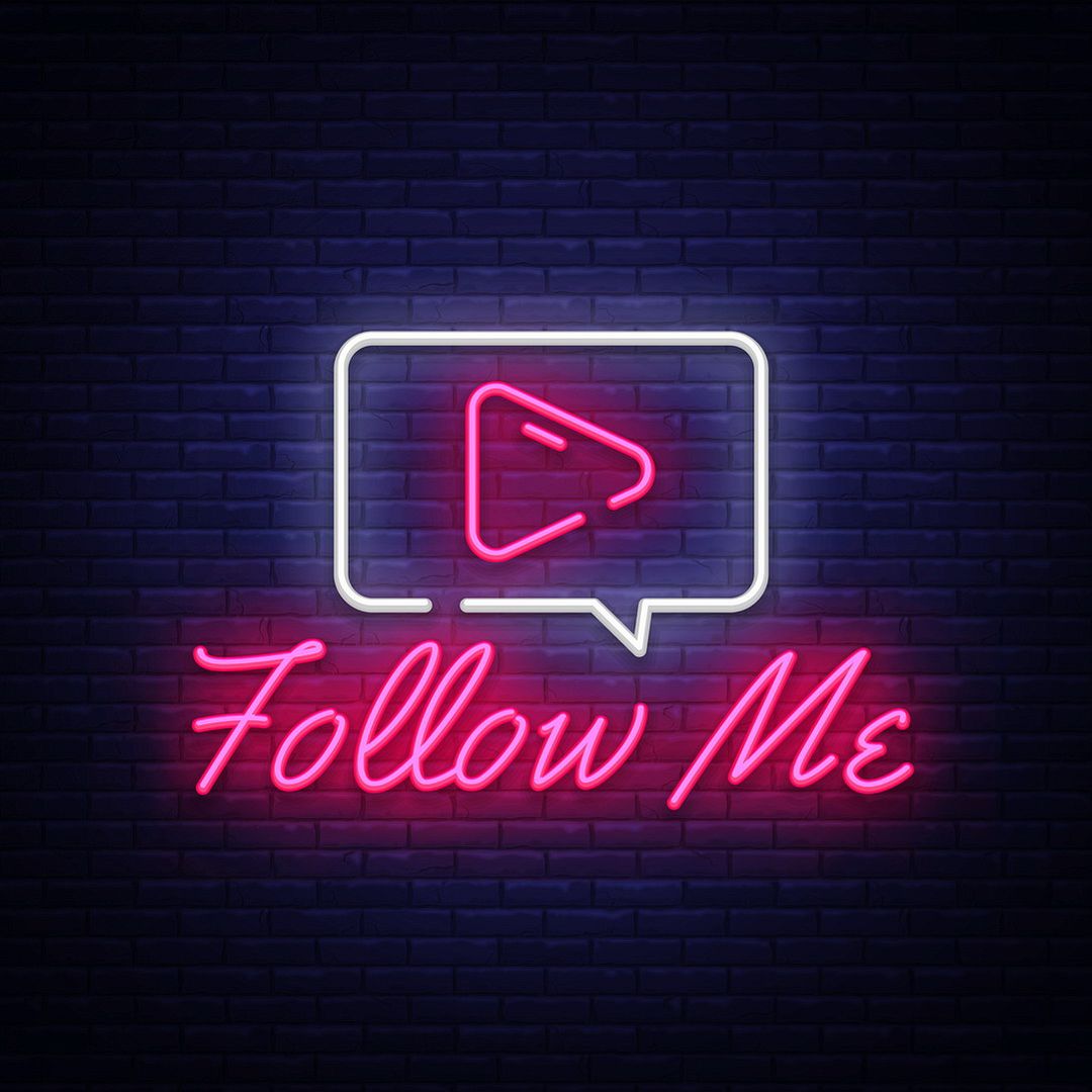 Follow Me Word Neon Sign